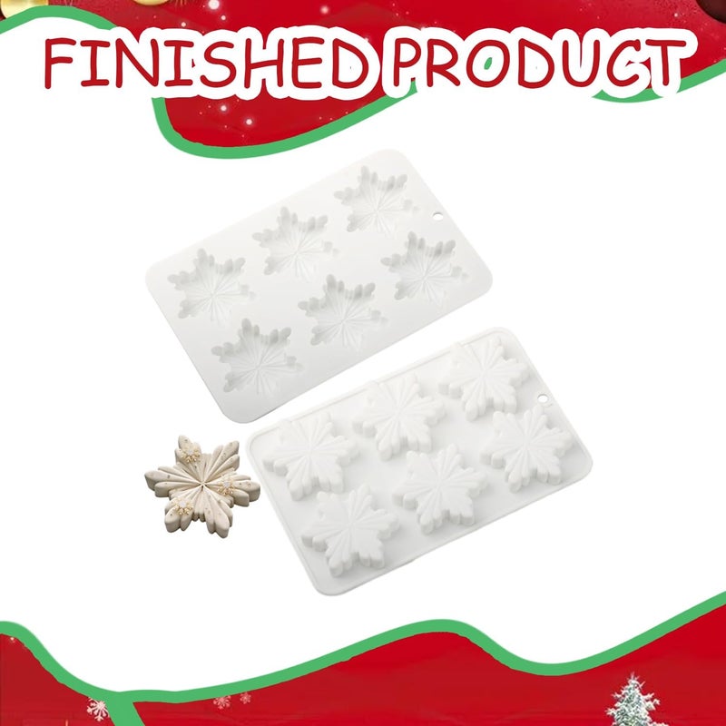 Mtruil 1 Pcs Snowflake Silicone Mold Christmas Chocolate Cake Molds Holiday Candy Baking Fondant Molds Christma Silicone Trays Pan Mold Festival Handmade Soap Ice Cube Biscuit Moulds - Image 4